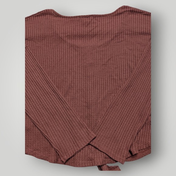 Express One Eleven Women's XL Red Cropped Tie Bottom Knit Cardigan Sweater - Picture 12 of 13